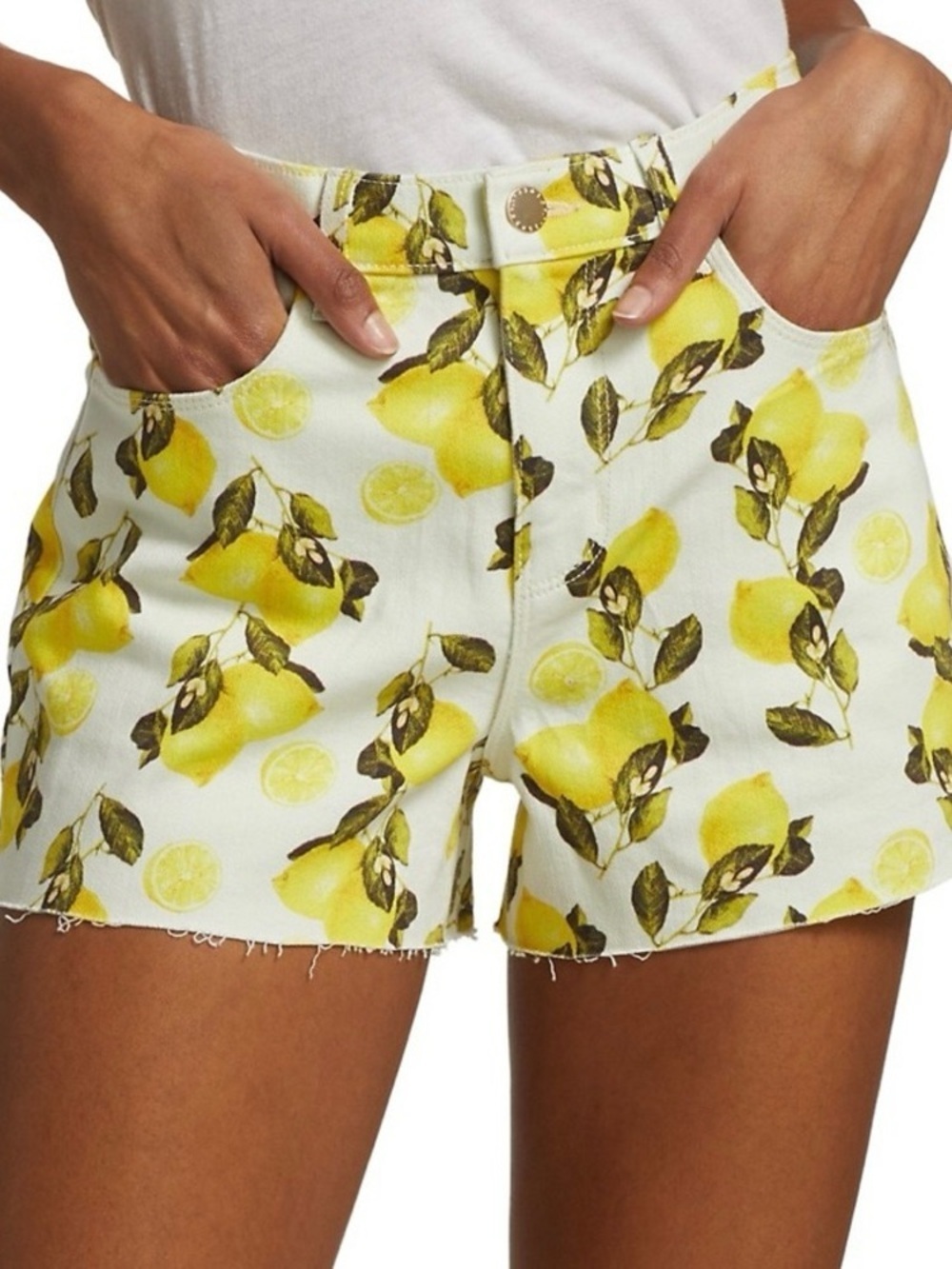 NWOT L’AGENCE Audrey Lemon yellow Shorts Mid-Rise Size 29